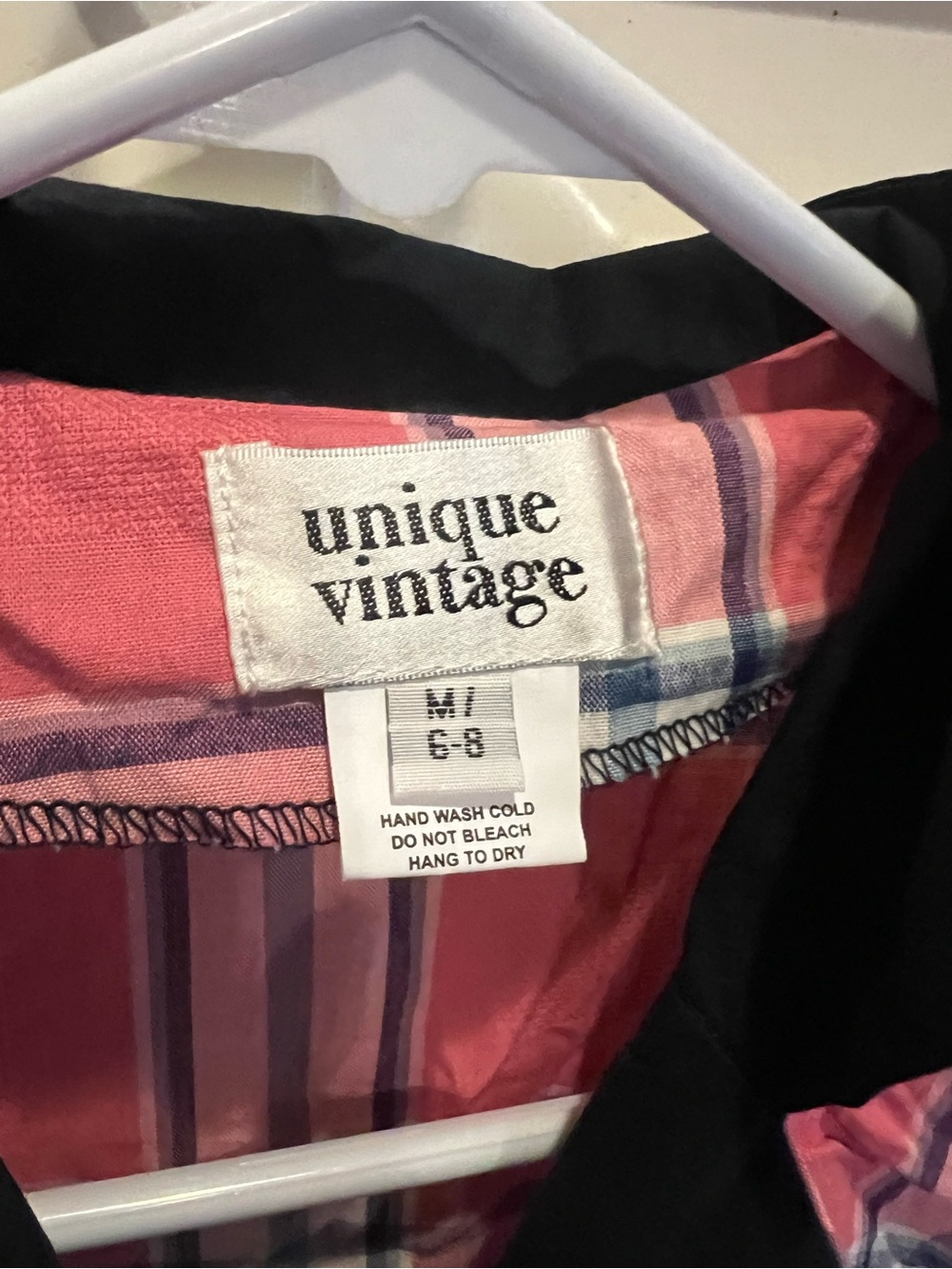 Unique Vintage Pink Plaid Dress